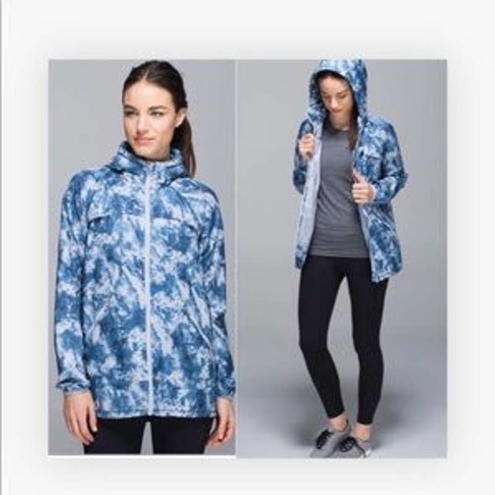 Lululemon Miss Misty Jacket Sea Side Silver Fox Alberta Lake Sz 6 Packable Rain